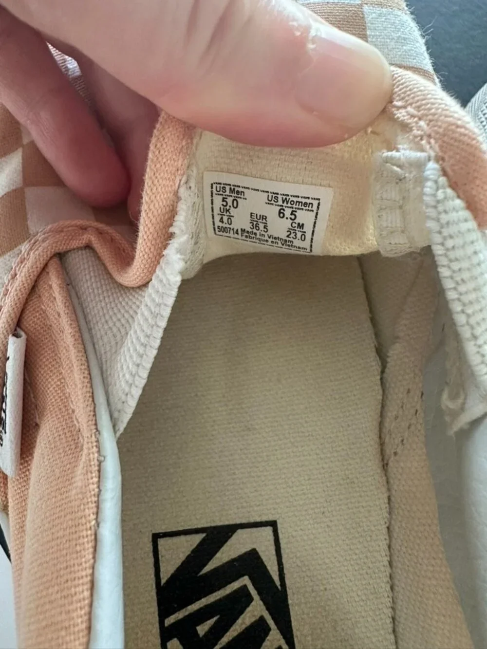 Vans Classic Slip-On Checkerboard Peach Womens